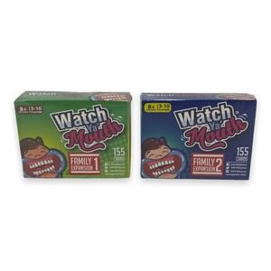 Watch Ya' Mouth Family Expansion 1 & 2 Party Game Set - 155 Cards Per Pack - NEW